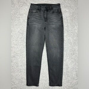 American Eagle Jeans Womens 4 Mom Jean Stretch Black Denim Classic Modest Casual